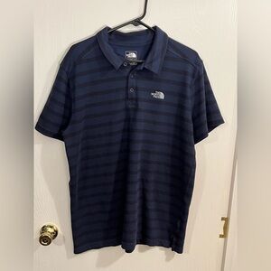 The North Face Navy Striped Polo Shirt- Flashdry- Men’s XL